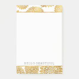 Chic Gold Flowers Post-it® Notes