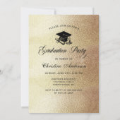 Chic Gold Foil Black Script-fotograafpartij Kaart (Achterkant)