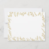 Chic Gold Foil Bladeren Dank u kaart (Achterkant)