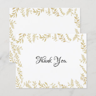 Chic Gold Foil Bladeren Dank u kaart
