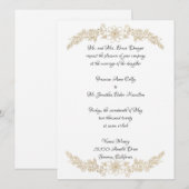Chic Gold Foil Bloemen Huwelijksuitnodiging Kaart (Voorkant / Achterkant)