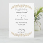 Chic Gold Foil Bloemen Huwelijksuitnodiging Kaart (Staand voorkant)