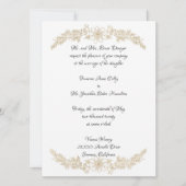 Chic Gold Foil Bloemen Huwelijksuitnodiging Kaart (Voorkant)