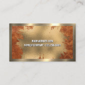 Chic Gold Foil | bruin leder | Goud metaal Visitekaartje (Achterkant)
