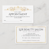 Chic Gold Foil Classic  Swirls Custom White Afsprakenkaartje (Voorkant / Achterkant)