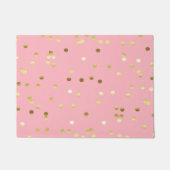 Chic Gold Foil Confetti Licht Roze Deurmat (Voorkant)