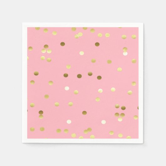 Chic Gold Foil Confetti Light Pink Servetten (Voorkant)