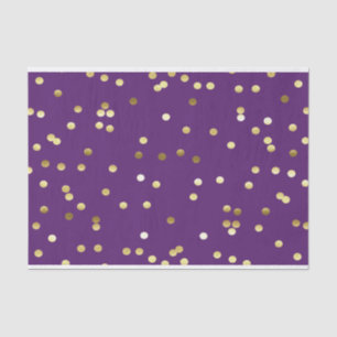 Chic Gold Foil Confetti Paars Tissuepapier