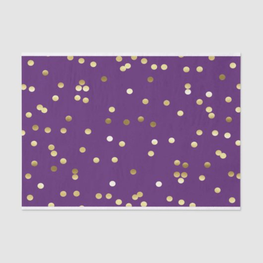 Chic Gold Foil Confetti Paars Tissuepapier (Voorkant)