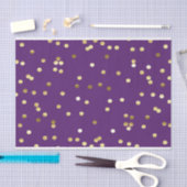 Chic Gold Foil Confetti Paars Tissuepapier (Craft)