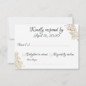 Chic Gold Foil Floral RSVP-kaart Kaart (Achterkant)
