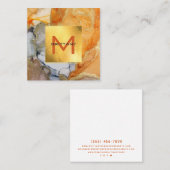 Chic Gold Foil Grey and Amber Custom DIY Square B Vierkante Visitekaartje (Voorkant / Achterkant)