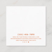 Chic Gold Foil Grey and Amber Custom DIY Square B Vierkante Visitekaartje (Achterkant)