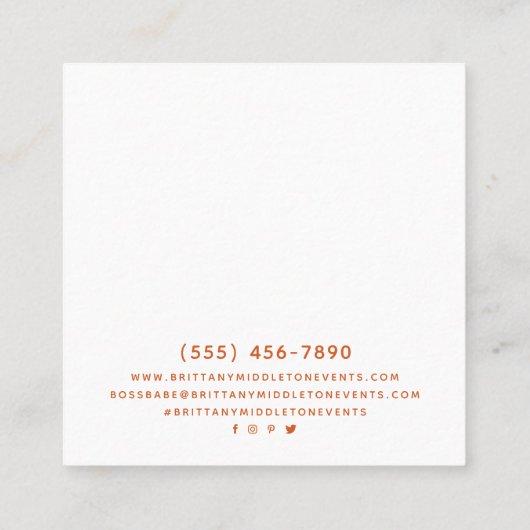 Chic Gold Foil Grey and Amber Custom DIY Square B Vierkante Visitekaartje (Achterkant)