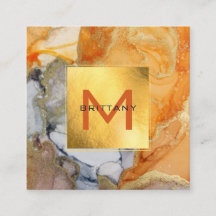 Chic Gold Foil Grey and Amber Custom DIY Square B
