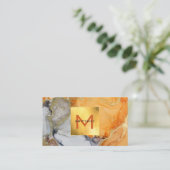 Chic Gold Foil Grey and Amber Custom DIY Square B Visitekaartje (Staand voorkant)