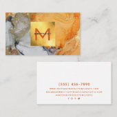 Chic Gold Foil Grey and Amber Custom DIY Square B Visitekaartje (Voorkant / Achterkant)
