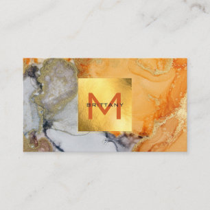 Chic Gold Foil Grey en Amber Custom DIY Square B Visitekaartje