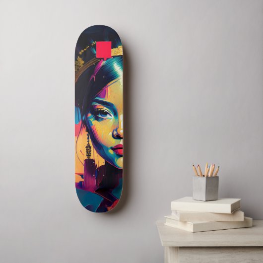 Chic Gold Foil kleurige impasto olie schilderende Persoonlijk Skateboard (Muurkunst)