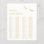 Chic Gold Foil Lashes Beauty Makeup Artist Flyer (Achterkant)