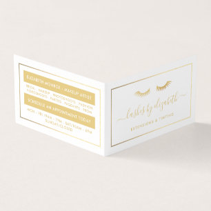 Chic Gold Foil Lashes Beauty Makeup Artist Loyalty Visitekaartje