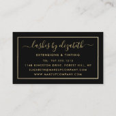 Chic Gold Foil Lashes Beauty Makeup Artist Visitekaartje (Achterkant)
