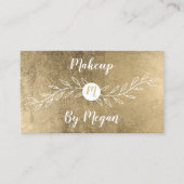 Chic Gold foil leaf monogrammed makeup Visitekaartje (Voorkant)