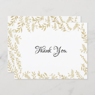 Chic Gold Foil lekt Hartelijk dank Kaart