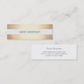 Chic Gold Foil look Striped Modern Minimalist Mini Visitekaartje (Voorkant / Achterkant)