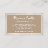 Chic Gold Foil marble Monogram Visitekaartje (Achterkant)
