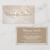 Chic Gold Foil marble Monogram Visitekaartje (Voorkant / Achterkant)