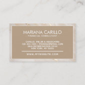 Chic Gold Foil marble Monogram Visitekaartje (Achterkant)
