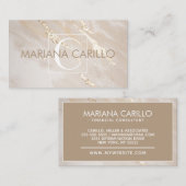 Chic Gold Foil marble Monogram Visitekaartje (Voorkant / Achterkant)
