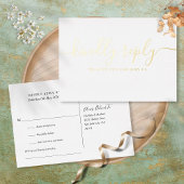 Chic Gold Foil Script Song Request RSVP Briefkaart