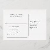 Chic Gold Foil Script Song Request RSVP Briefkaart (Achterkant)