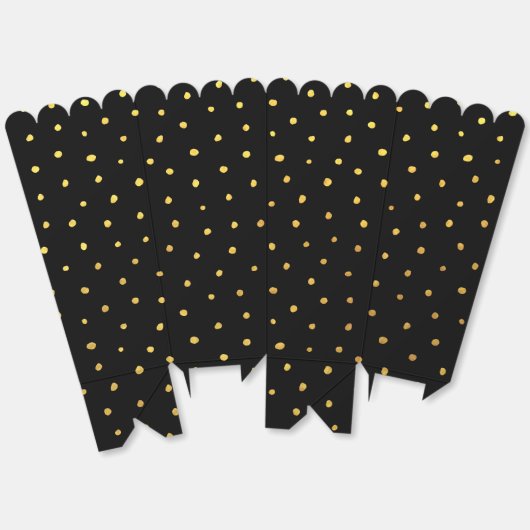 Chic Gold Foil Stippen Elegant Black Bedankdoosjes (Ongevouwen)