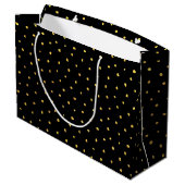 Chic Gold Foil Stippen Elegant Large Black Groot Cadeauzakje (Achterkant Gekanteld)