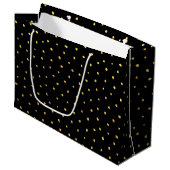Chic Gold Foil Stippen Elegant Large Black Groot Cadeauzakje (Voorkant Gekanteld)