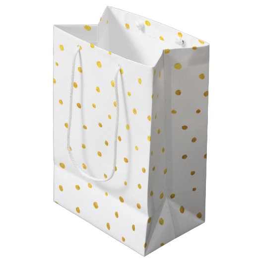 Chic Gold Foil Stippen Elegant Medium Cadeauzakje (Voorkant Gekanteld)