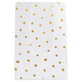 Chic Gold Foil Stippen Elegant Medium Cadeauzakje (Achterkant)