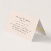 Chic Gold Foil Stripe op Blush Pink Double Loyalty Visitekaartje (Achterkant)