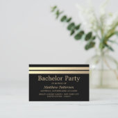 Chic Gold Foil Stripes Bachelor Party Ticket (Staand voorkant)