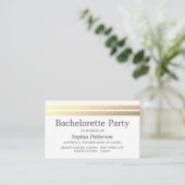 Chic Gold Foil Stripes Bachelorette Party Ticket (Staand voorkant)
