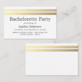 Chic Gold Foil Stripes Bachelorette Party Ticket (Voorkant / Achterkant)