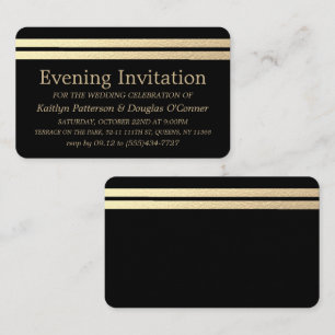 Chic Gold Foil Stripes Evening Event Ticket Uitnod
