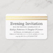 Chic Gold Foil Stripes Evening Event Ticket Uitnod (Voorkant)