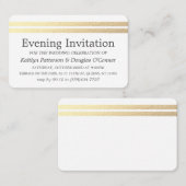 Chic Gold Foil Stripes Evening Event Ticket Uitnod (Voorkant / Achterkant)