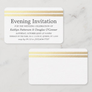 Chic Gold Foil Stripes Evening Event Ticket Uitnod