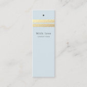 Chic Gold Foil Stripes | Labels met blauwe cadeaus (Voorkant)