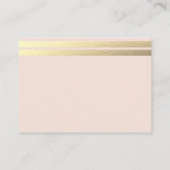 Chic Gold Foil stripes op Blush Pink Advice Kaarte Informatiekaartje (Achterkant)